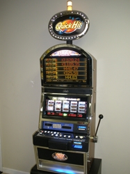BALLY QUICK HIT JACKPOT WHITE FIRE S9000 SLOT MACHINE WITH TOP BONUS MONITOR WITH LIGHTED TOPPER 