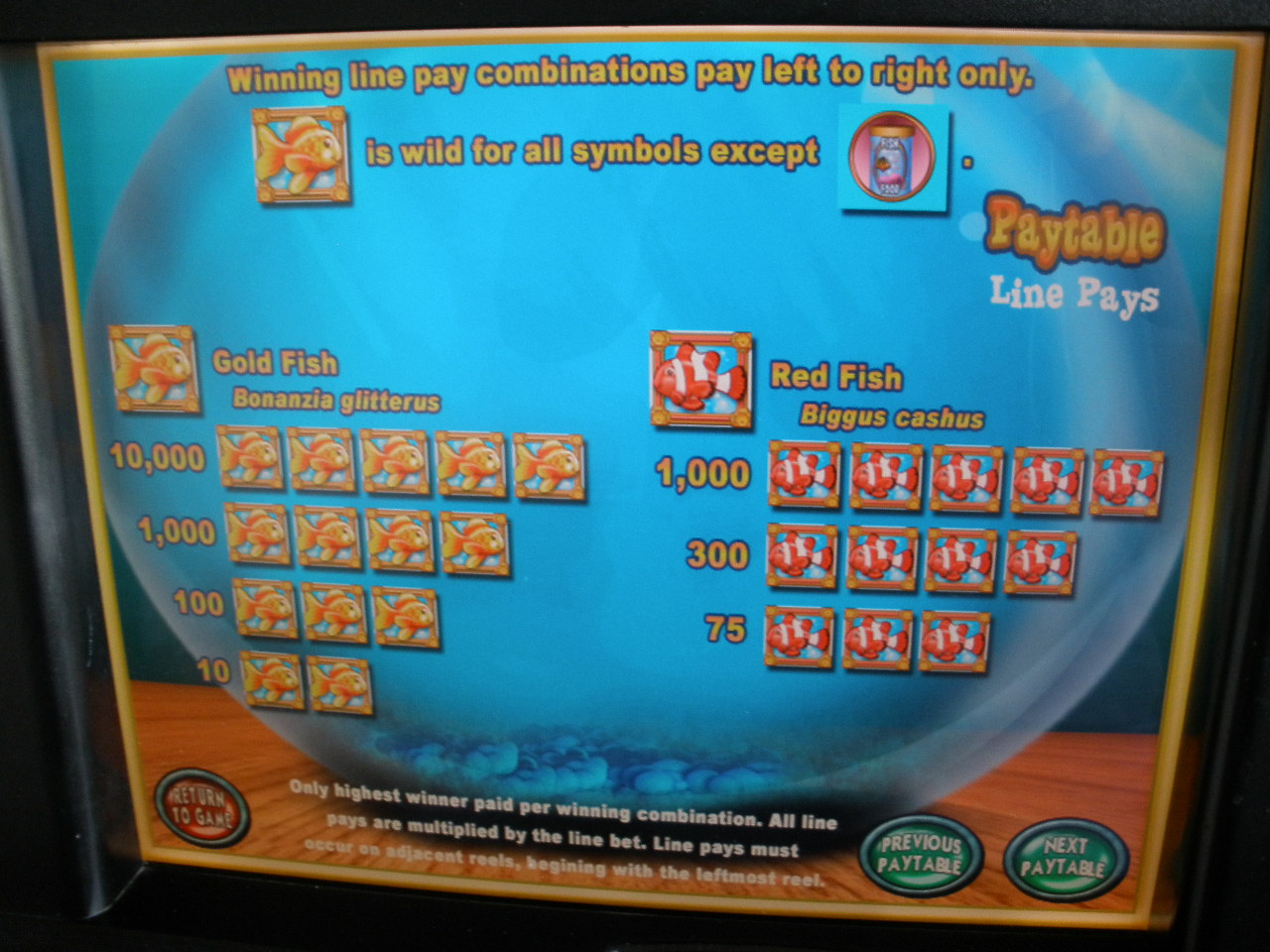 wms bb1 goldfish slot machine